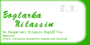 boglarka milassin business card